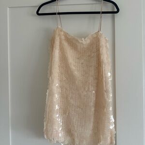 Reformation Cream Mini Dress